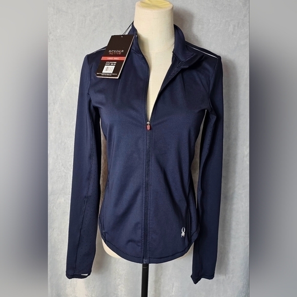 🆕Spyder Active Womens Full Zip Navy Track Jacket NWT $88 Size Small - Picture 5 of 14